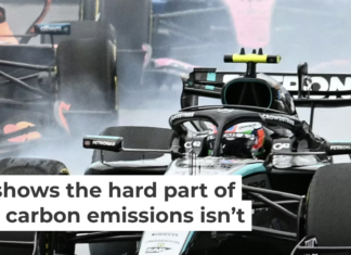 Formula 1 drivers maneuver for position during the 2026 Miami Formula One Grand Prix in Florida. Chandan Khanna / AFP via Getty Images